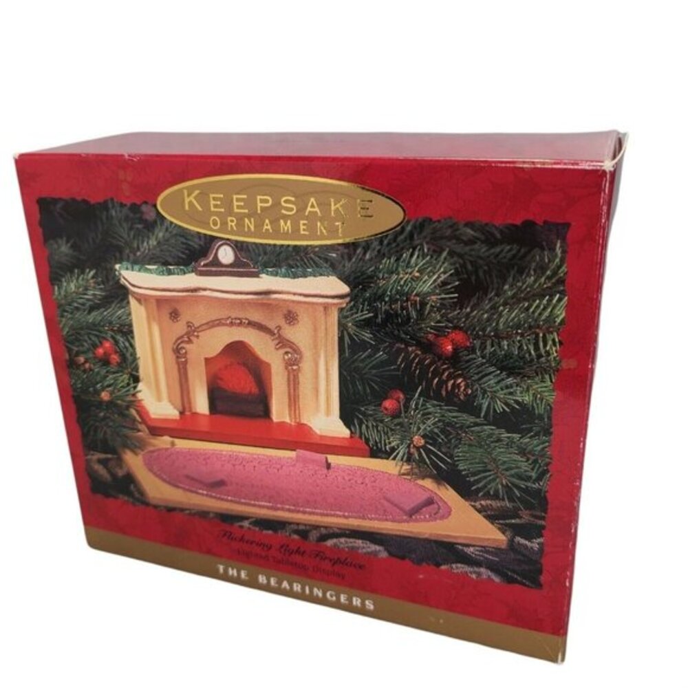 Hallmark‎ 1993 Bearinger Flickering Fireplace Working Lit Tabletop Display Vtg